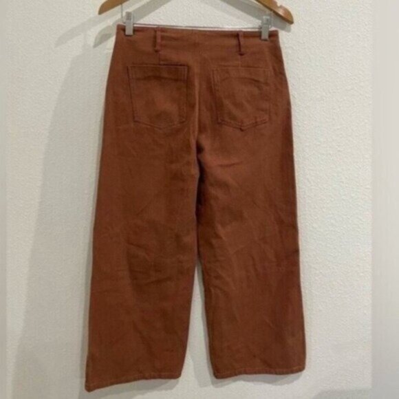 ee:some High Waisted Wide Leg Pants Neutral Boho Chic Preppy Contemporary - Picture 8 of 9